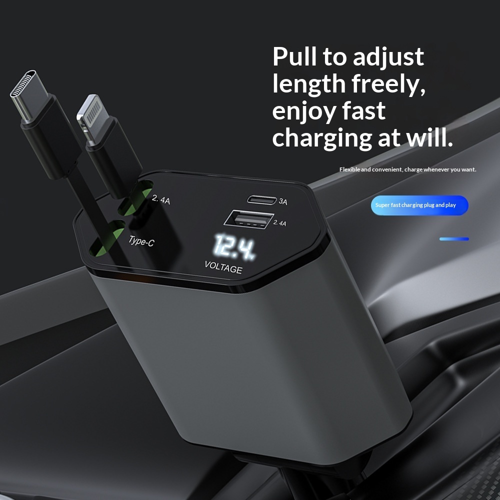 4-in-1 Auto-Ladegerät 120W – Schnellladegerät fürs Auto mit USB-C-Kabel – Bild 7